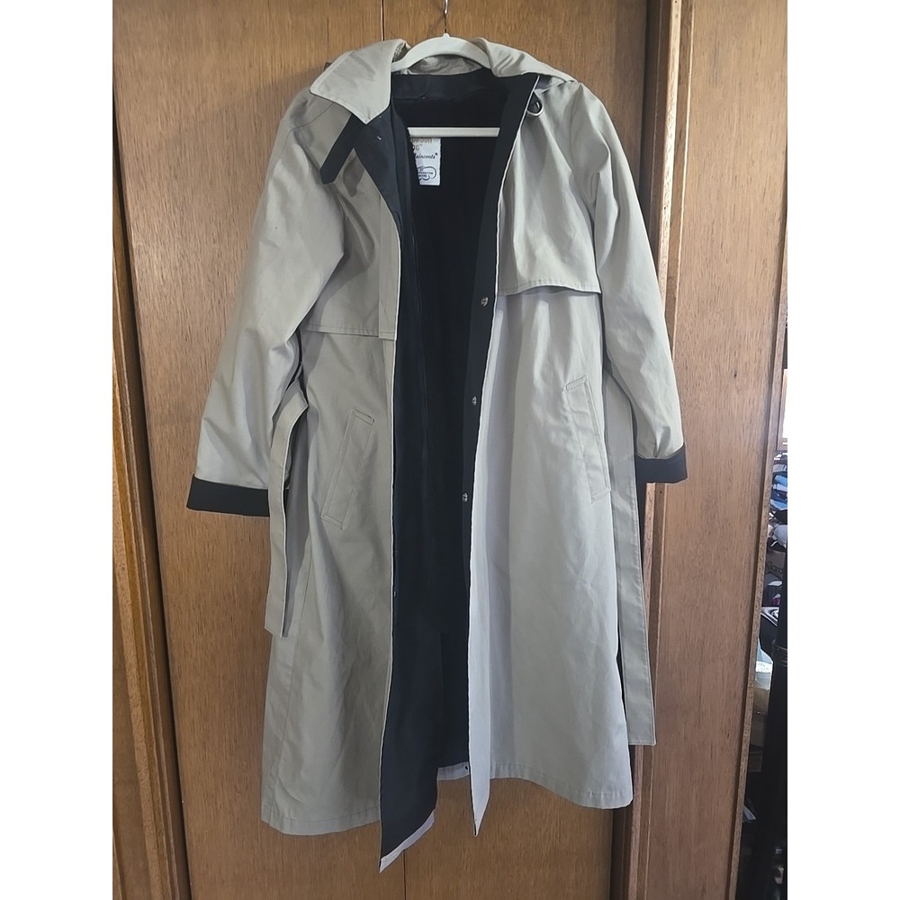 London‎ Fog Paula Trench Coat Vintage Size 12 PEt. Tan Beige Womens